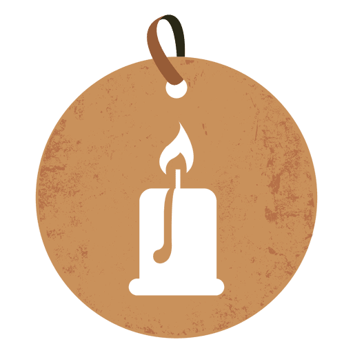 Candle round tag PNG Design