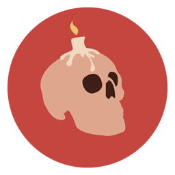 Ícone do círculo do crânio da vela Desenho PNG