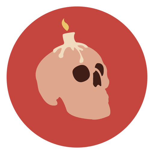 Candle skull circle icon