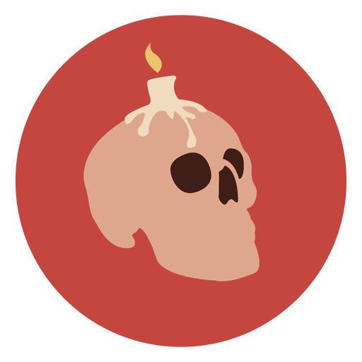 Icono de círculo de calavera de vela Diseño PNG