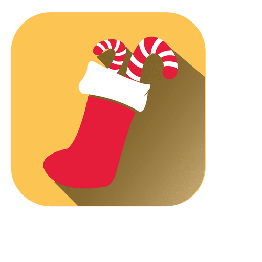 Candycanes sock square icon PNG Design