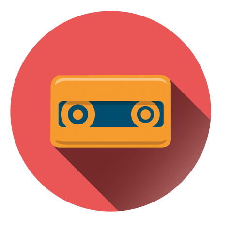 Icono de c?rculo de cinta de cassette Diseño PNG