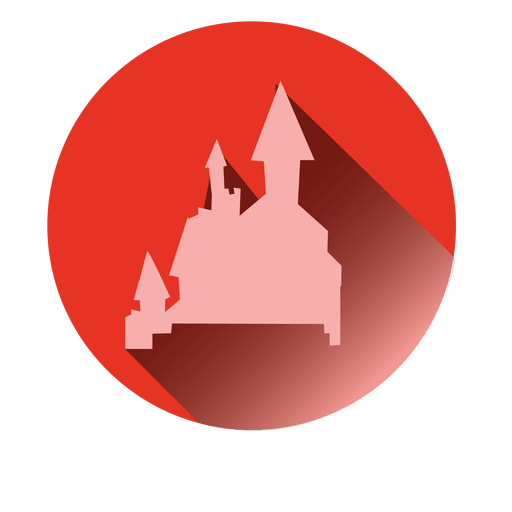 Icono de castillo redondo Diseño PNG
