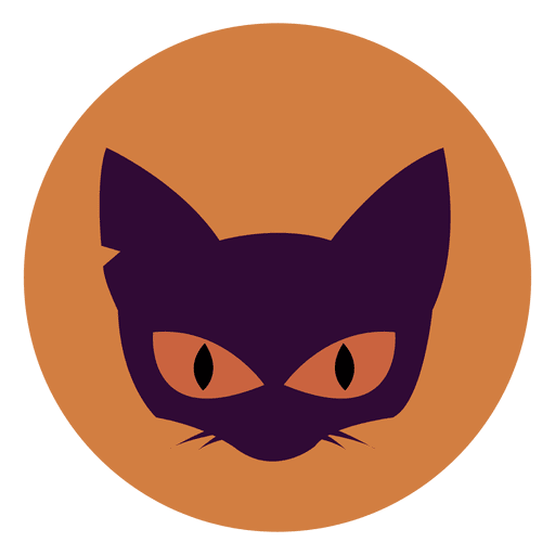 Icono de círculo de cara de gato Diseño PNG