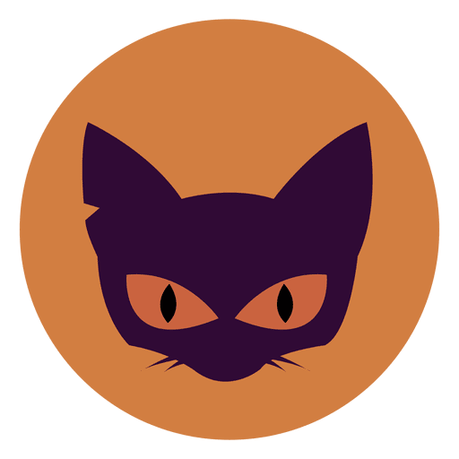 Icono de c?rculo de cara de gato Diseño PNG