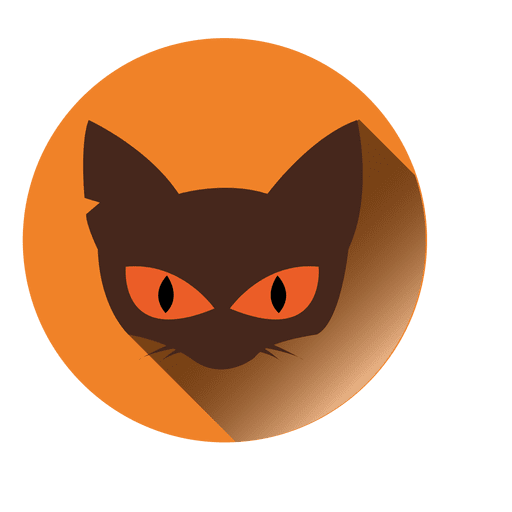 Cat face round icon