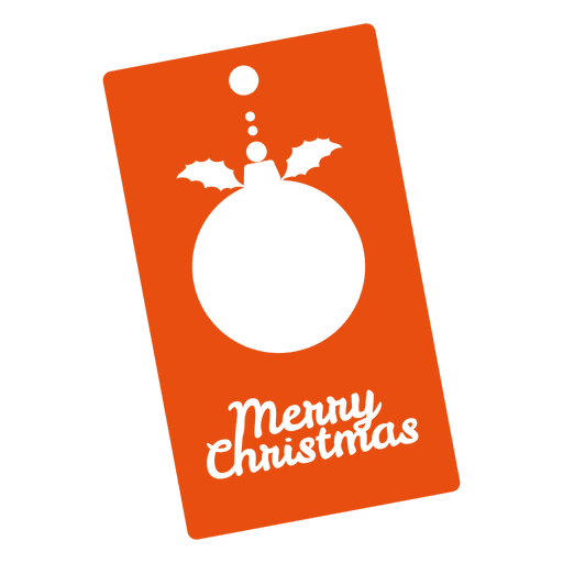 Christmas bauble orange tag PNG Design