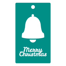Etiqueta de campana de Navidad verde azulado Diseño PNG