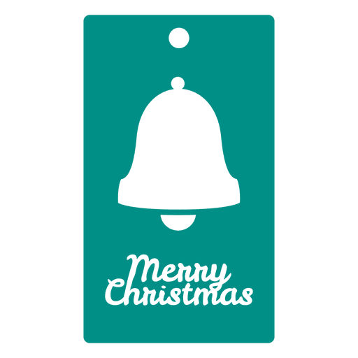 Etiqueta de campana de Navidad verde azulado Diseño PNG