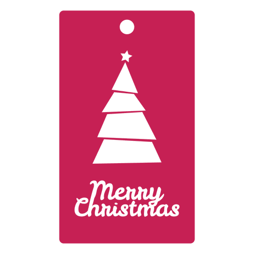 Christmas tree magenta tag PNG Design