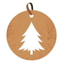 Etiqueta redonda da árvore de natal Desenho PNG