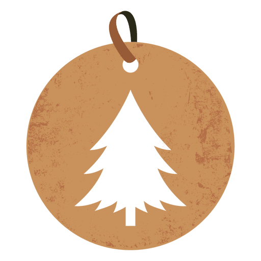 Christmas tree round tag PNG Design