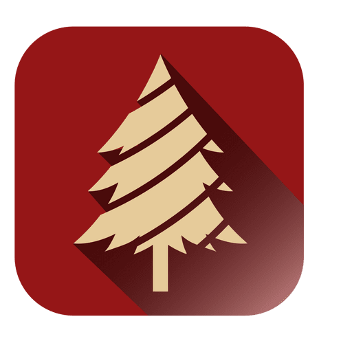 Icono cuadrado del árbol de Navidad Diseño PNG