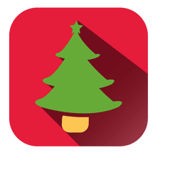 Ícone quadrado de árvore de natal verde Desenho PNG
