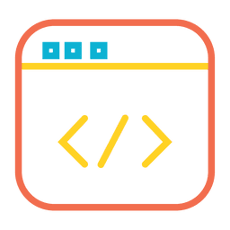 Colorful code web icon PNG Design