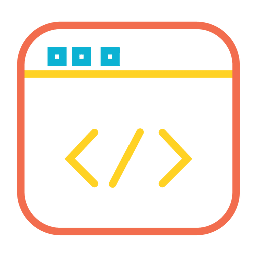 Colorful code web icon PNG Design