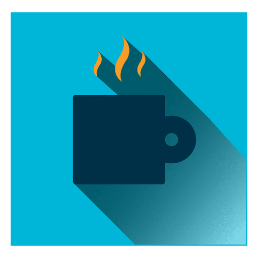 Quadratische Ikone der Kaffeetasse PNG-Design