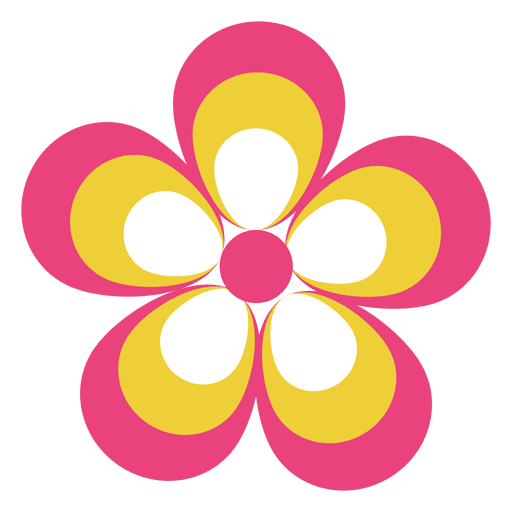 Icono de flor de colores 4 Diseño PNG