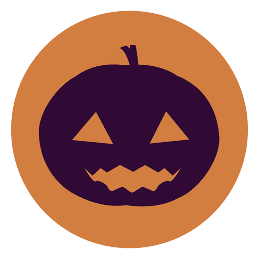 Creepy pumpkin circle icon