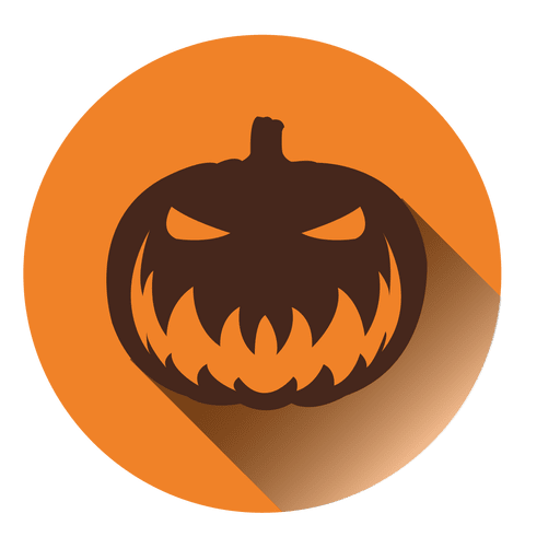 Creepy pumpkin round icon
