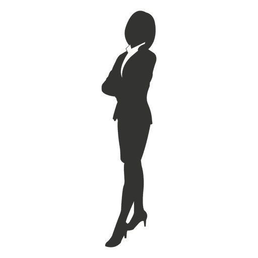 Crossed arms businesswoman standing PNG Design