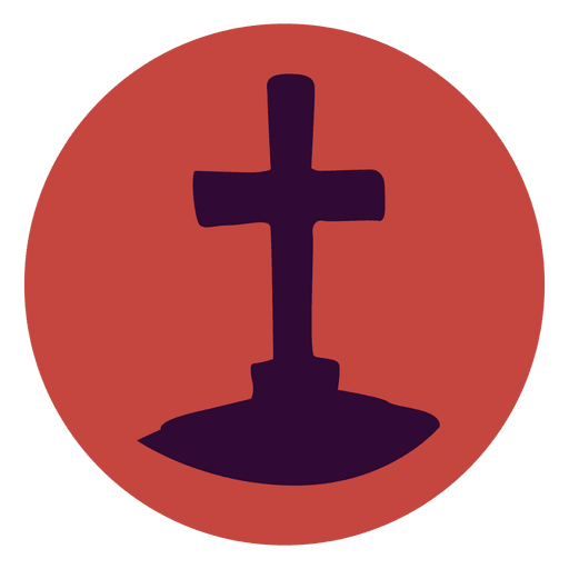 Crussifix tombstone circle icon