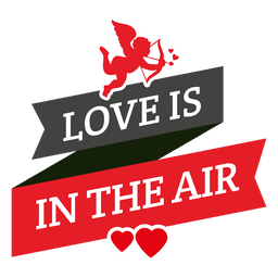 Cupid message valentine ribbon PNG Design