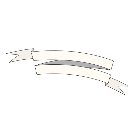 Curved folded ribbon PNG Design