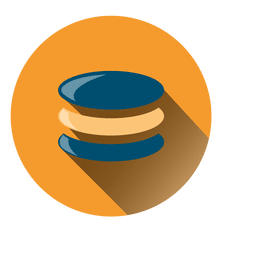 Icono de círculo de base de datos con sombra paralela Icono de círculo de base de datos con sombra paralela