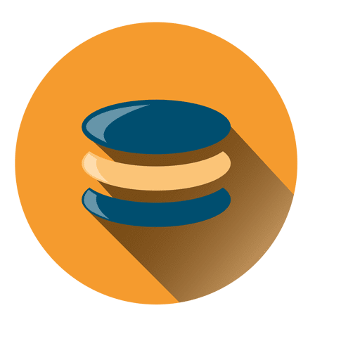 Database circle icon with drop shadow