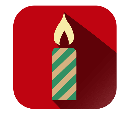 Decorative candle square icon PNG Design