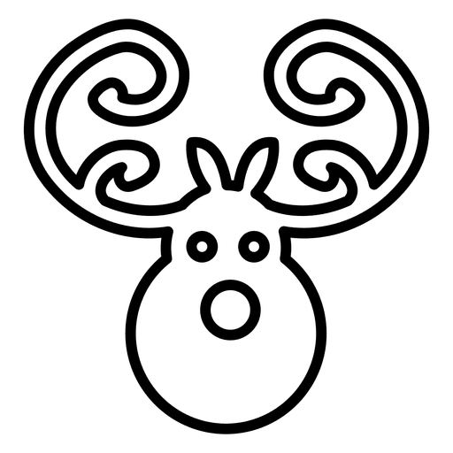 Icono de línea de cabeza de ciervo Diseño PNG