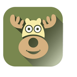 Deer head square icon PNG Design