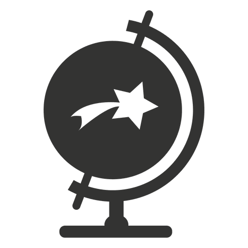 Desk globe with star icon PNG Design