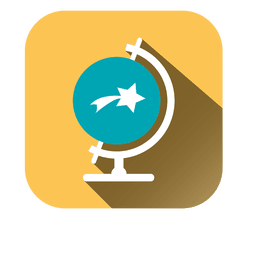 Desk globe square icon PNG Design