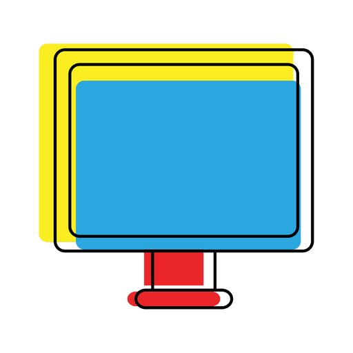 Bright offset device computer icon PNG Design
