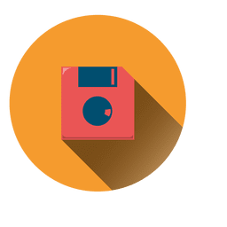 Ícone de círculo de disquete Desenho PNG