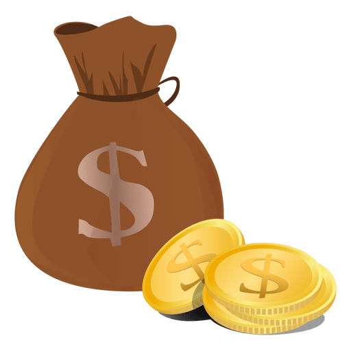 Dollar bag coins PNG Design