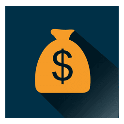 Dollar bag square icon PNG Design