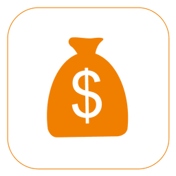 Ícone quadrado do saco do dólar emoldurado Desenho PNG