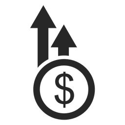 Flechas de moneda de dólar Diseño PNG