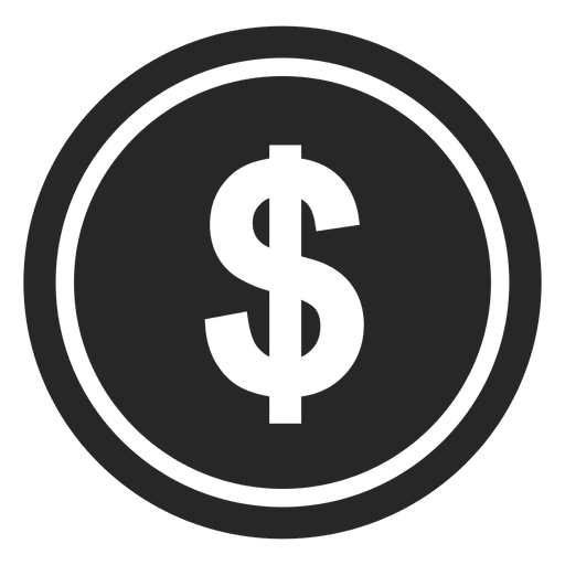 Dollar coin currency icon PNG Design