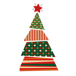 Dots lines rhomb christmas tree PNG Design