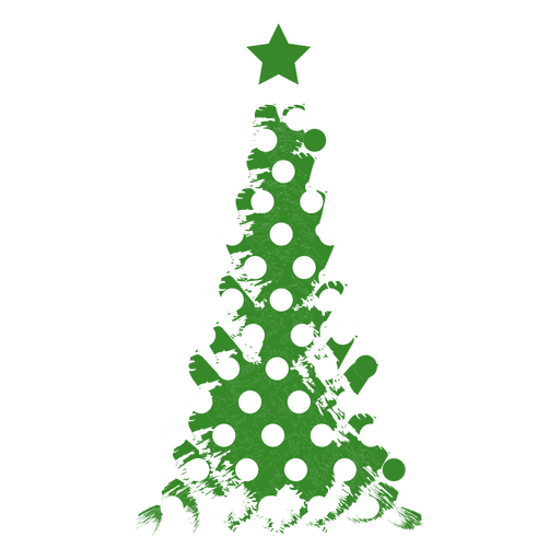 Dotted grunge pine tree PNG Design