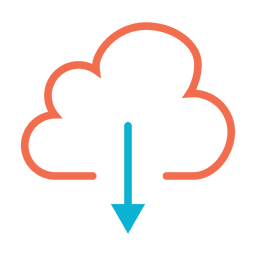Icono de nube de descarga colorida Diseño PNG Transparent PNG