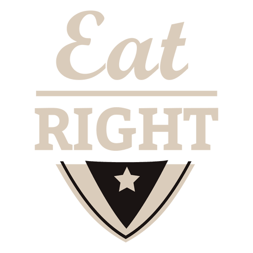 Eat right motivational label PNG Design