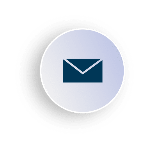 Email circle icon in 3D PNG Design