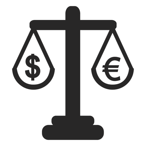 Escala do euro e do dólar Desenho PNG