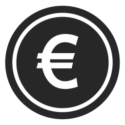 Ícone de moeda de euro Desenho PNG