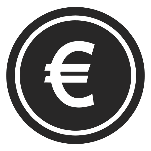 Ícone de moeda de euro Desenho PNG